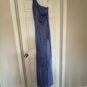 Ashley Lauren Periwinkle Liquid Beaded Gown – Size 8